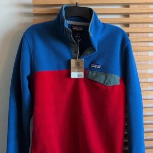 Patagonia Men's Zip Up Sweater in Blue and Red